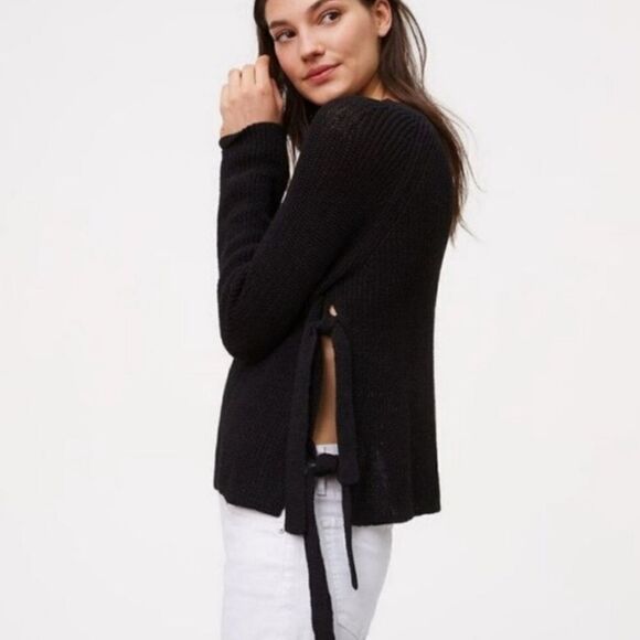 LOFT Sweaters - Loft Black Tie Side Knitted Sweater